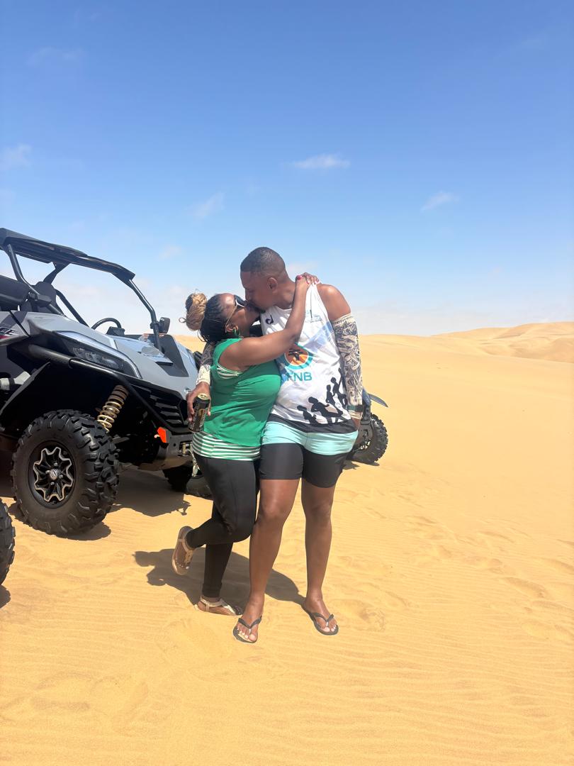 Refilwe and Ann in the desert